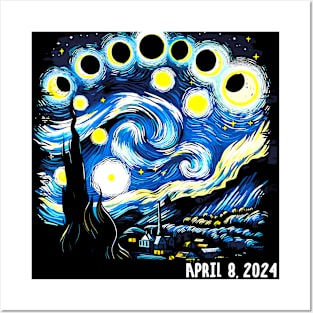 Van Gogh Total Solar Eclipse April 8th 2024 Posters and Art